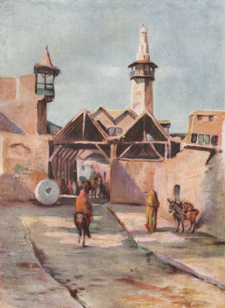 DAMASCUS. Bab Touma by Margaret Thomas. Syria 1908 old antique print picture
